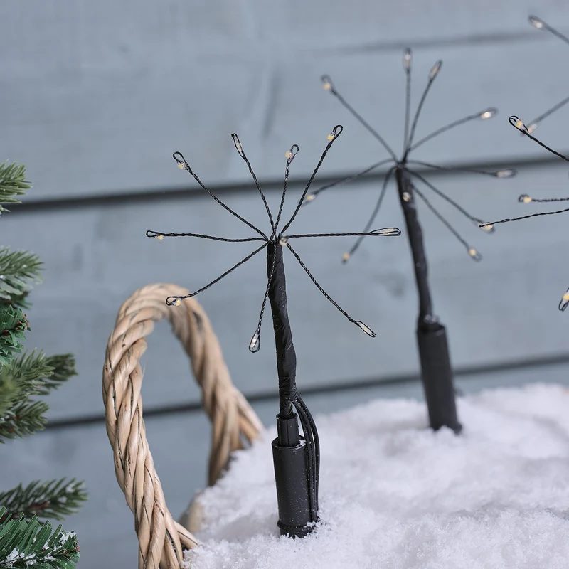 10er-Set warmweiße LED-Gartenstecker "Feuerwerk" mit 100 Mikro-LEDs