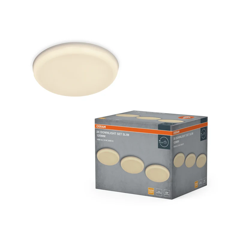 OSRAM LED Downlight Adjustable Cut-Out Slim Einbaustrahler Set 120 mm 9W Weiß ⌀55 mm