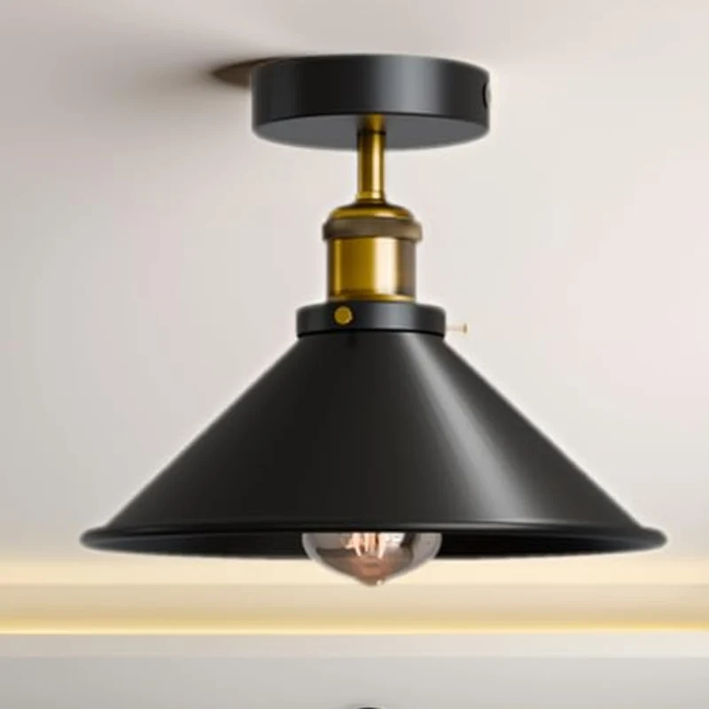 LEDSONE Industrie Deckenlampe Vintage Metall-Schirm E27 ~3733