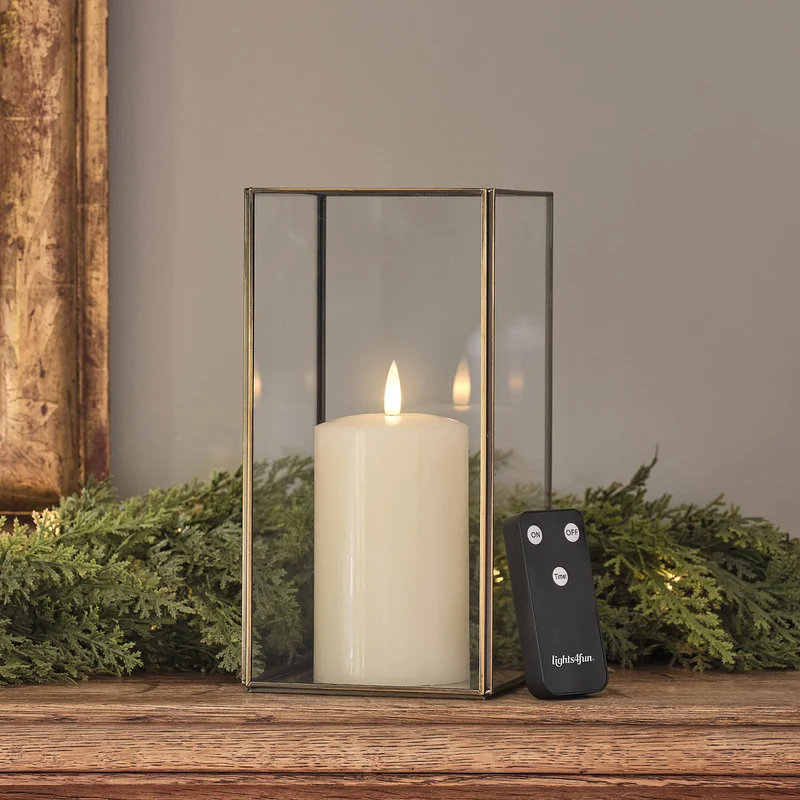 Vicarage goldene TruGlow® LED-Laterne mit Fernbedienung