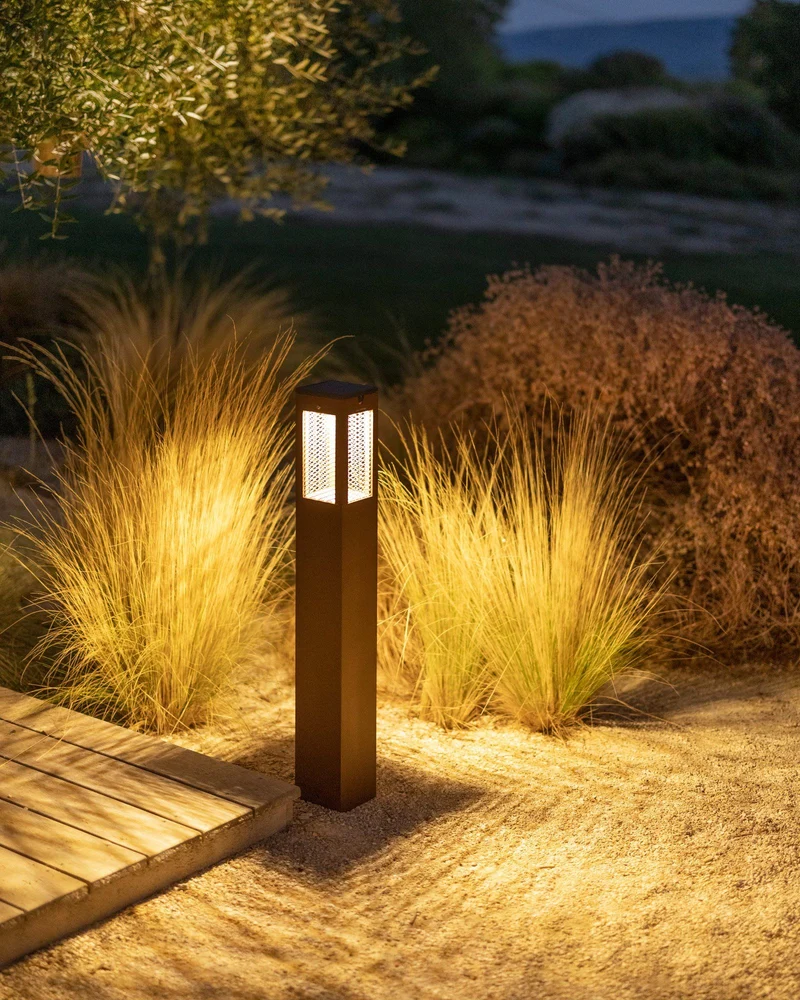 Les Jardins Solar-Wegeleuchte Tradition H 90cm Corten aus Aluminium