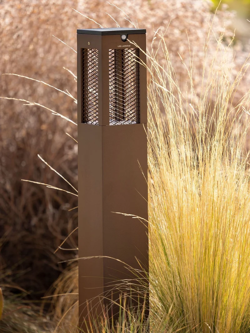 Les Jardins Solar-Wegeleuchte Tradition H 90cm Corten aus Aluminium