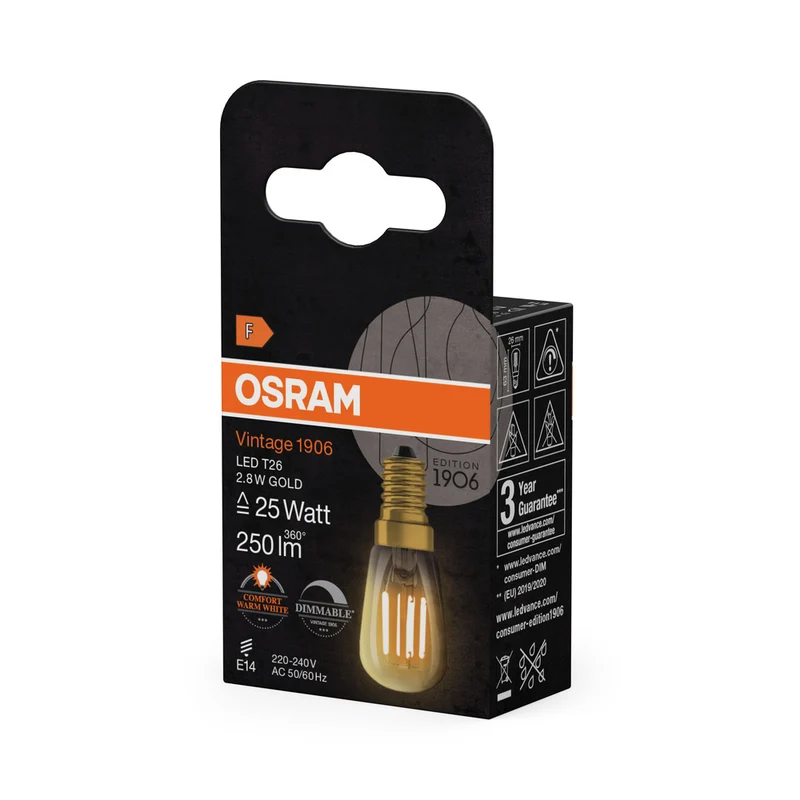 OSRAM Vintage 1906® LED Special Shapes dimmbar 2.8W 822 Gold E14 2
