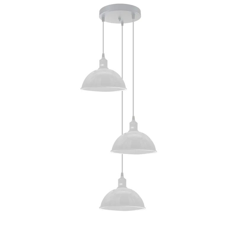 3 Flammige Farben Pendelleuchte Metall Halbkugel Cluster E27 - Ø 21cm ~3707