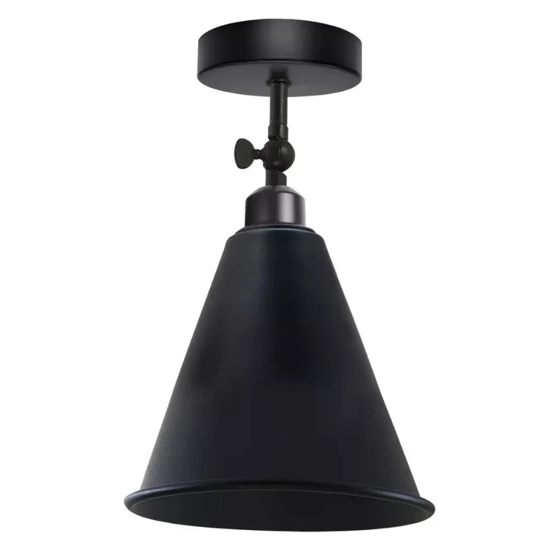 Industrial Flush Mount Deckenlampe Schwarz Retro Metall ~3727