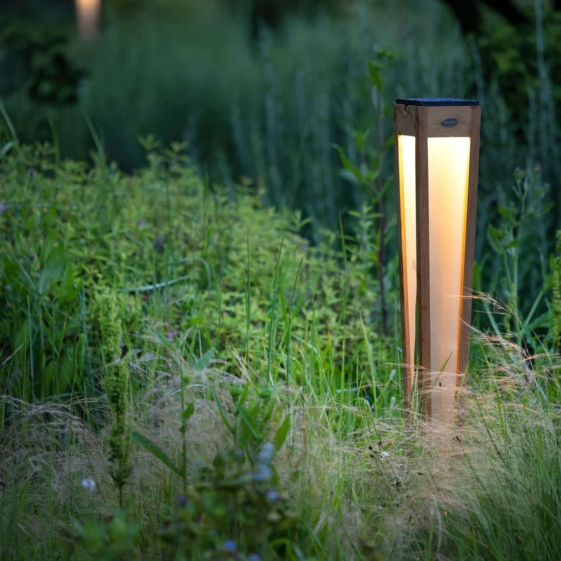 Les Jardins Solar-Fackel Tecka Naturel H 120cm aus Teakholz