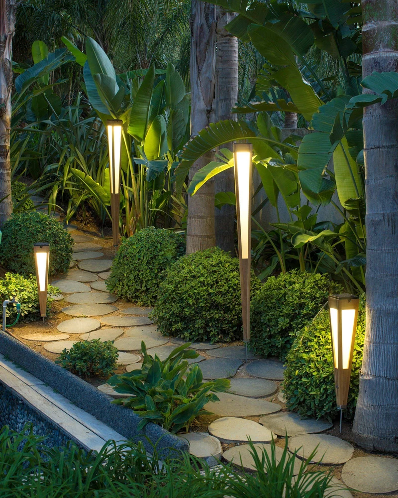 Les Jardins Solar-Fackel Tecka Naturel H 120cm aus Teakholz