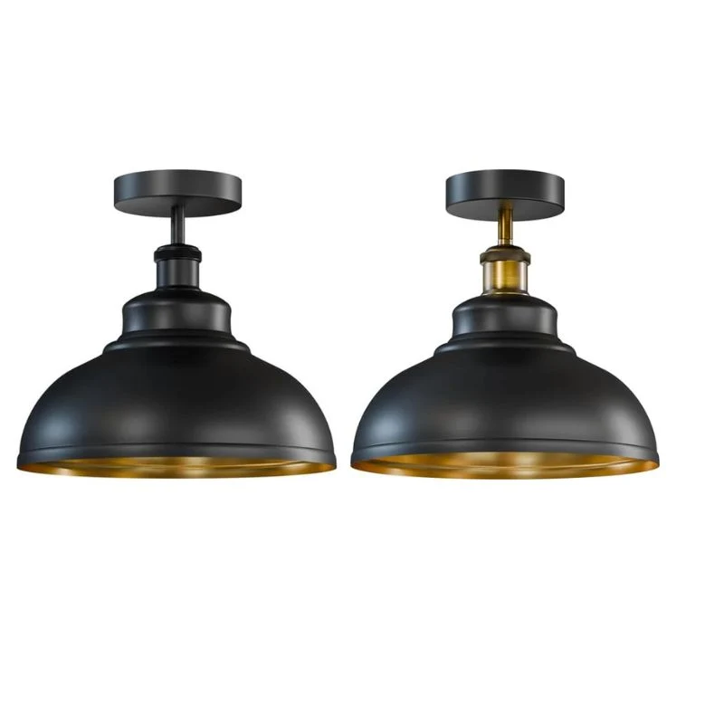 Industrie-Deckenlampe Schwarz Ø 29cm LEDSONE ~3652