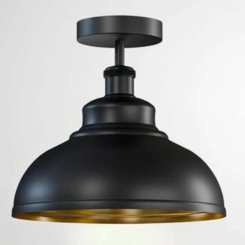 Industrie-Deckenlampe Schwarz Ø 29cm LEDSONE ~3652