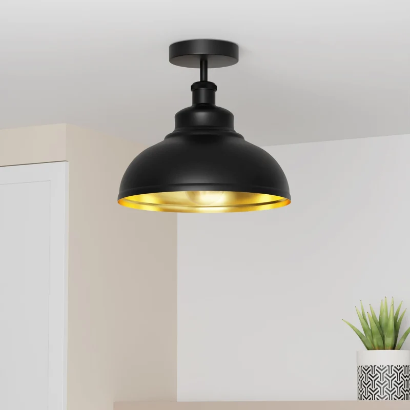 Industrie-Deckenlampe Schwarz Ø 29cm LEDSONE ~3652