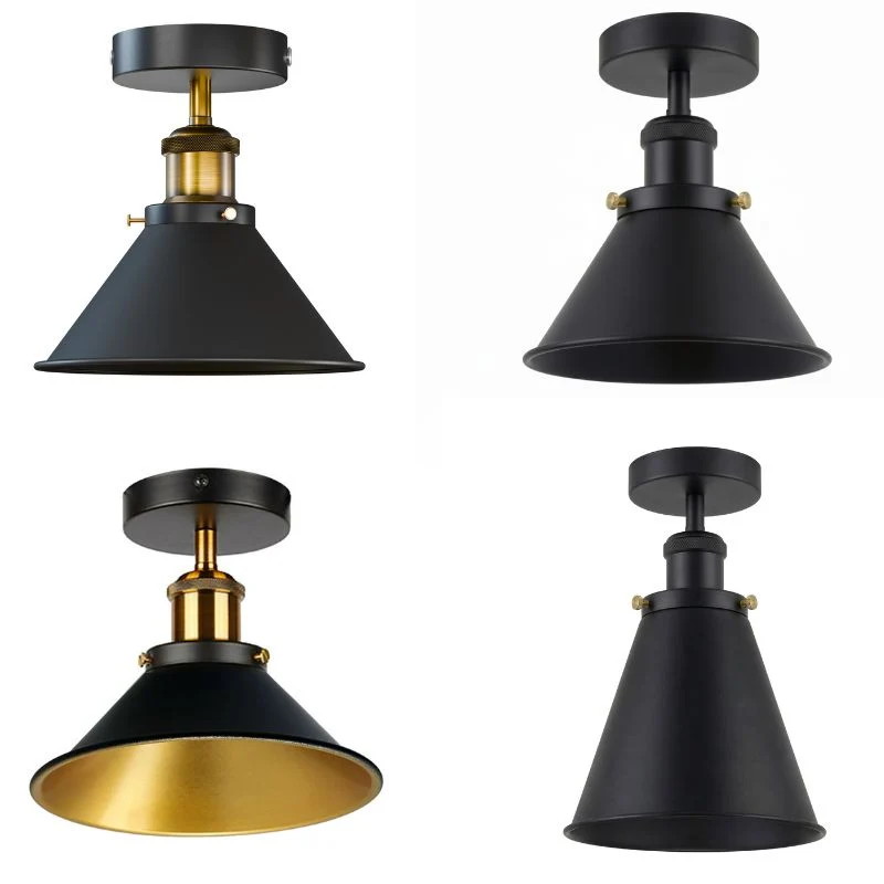 Industrial Deckenleuchte Flush Mount Metall Vintage ~3625