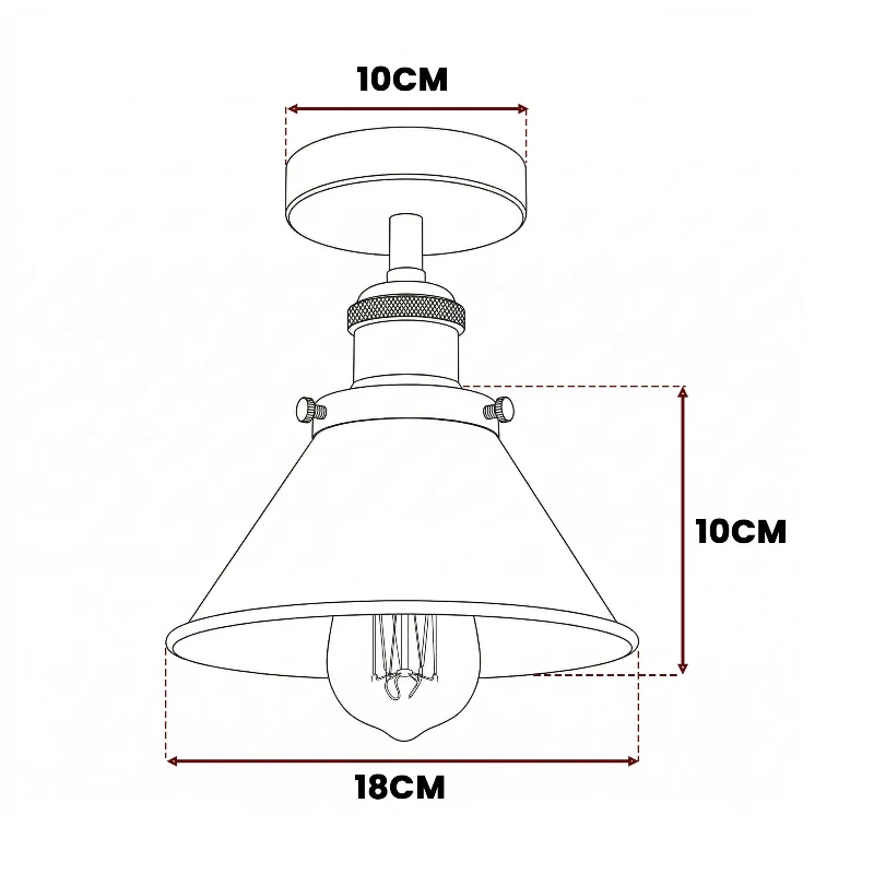 Industrial Deckenleuchte Flush Mount Metall Vintage ~3625