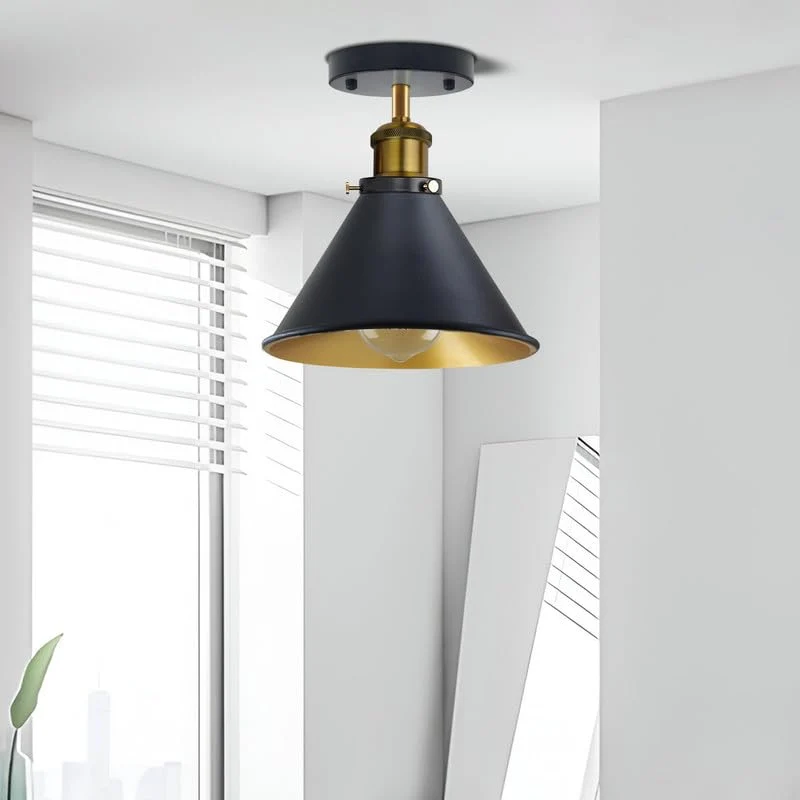 Industrial Deckenleuchte Flush Mount Metall Vintage ~3625