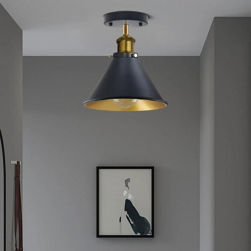 Industrial Deckenleuchte Flush Mount Metall Vintage ~3625