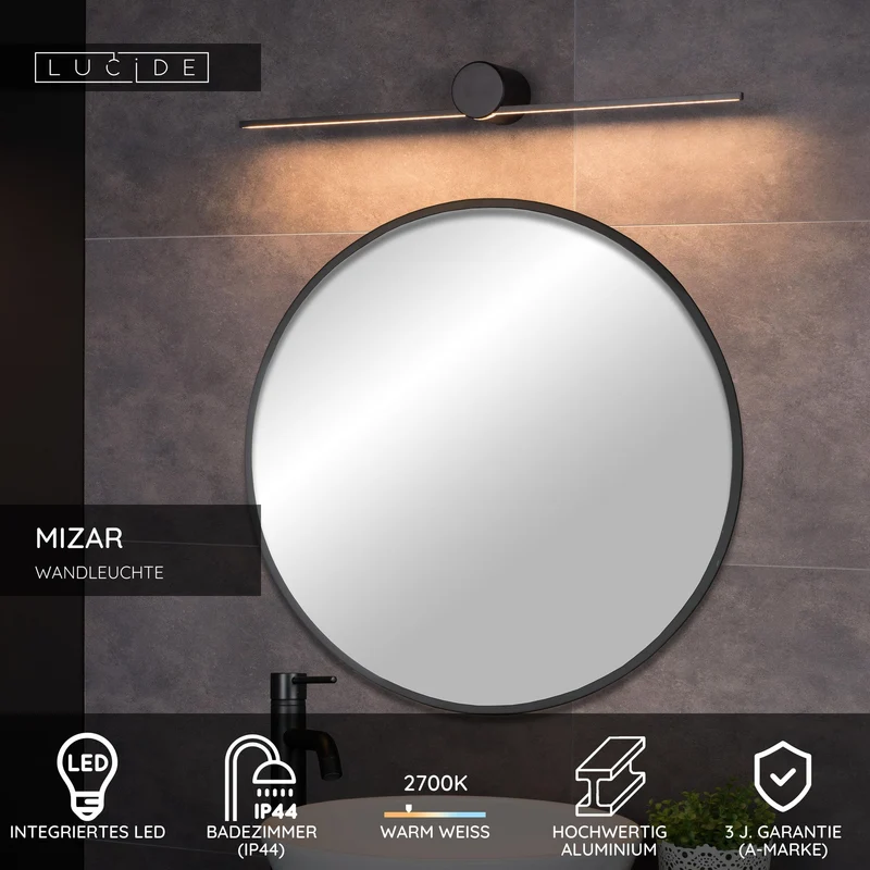 LED-Bad-Wandleuchte Mizar IP44 Länge 60cm