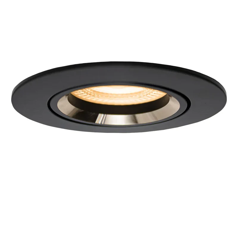 LED-Flacheinbaustrahler 6 Watt | Dimmbar | 70mm | neigbar | schwarzes Silber