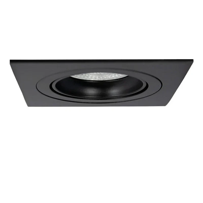LED-Flacheinbaustrahler 6W | Dimmbar | 80mm | Schwarz | Quadrat