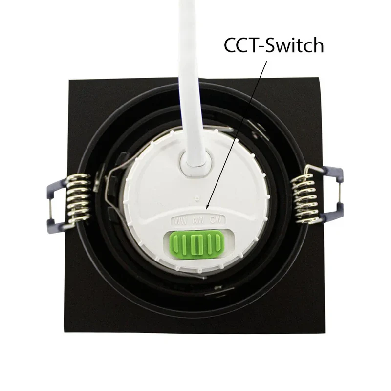LED-Flacheinbaustrahler 6W | Dimmbar | 80mm | Schwarz | Quadrat