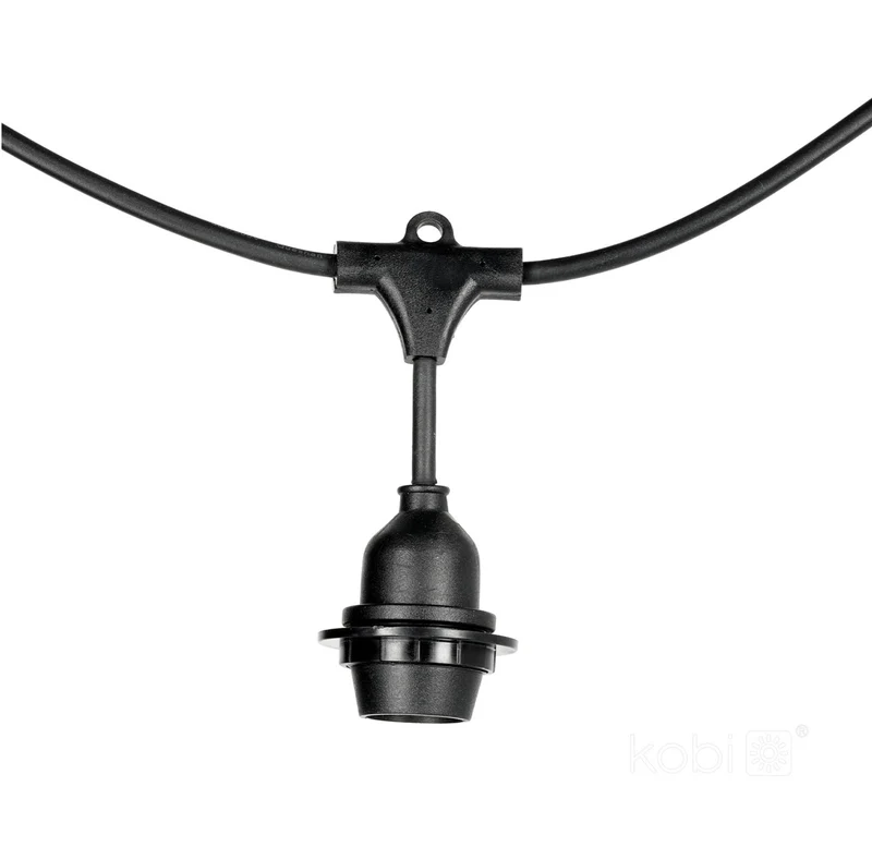 Komplettes Pinkabel mit 5x Lampenschirmen | 5 Meter | Schale | Anschließbar | E27 | inkl. 1W-Lampen