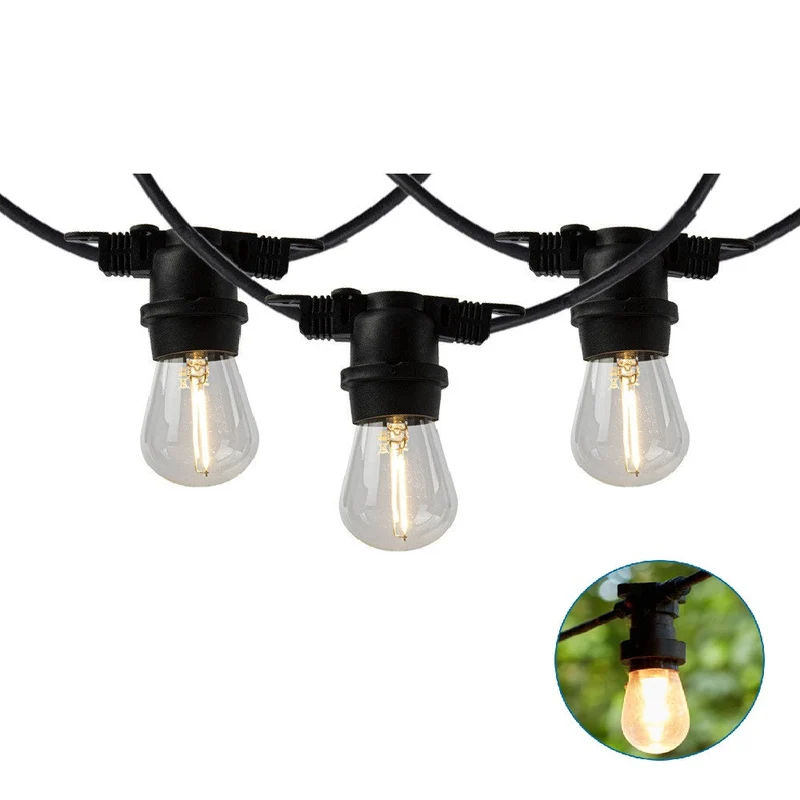 Komplettset | Pin-Kabel 10 Meter | inkl. 10 Glühlampen | 1W | 2700K