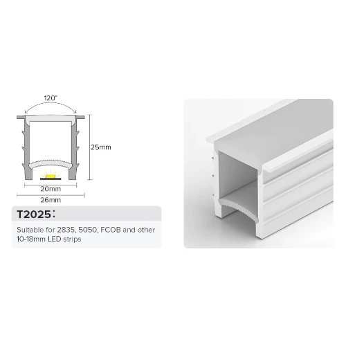 25*20mm wasserfester Einbau-Silikonschlauch für 10-18mm LED-Stripes