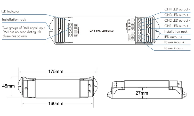 DALI LED Dimmer 4 Kanäle