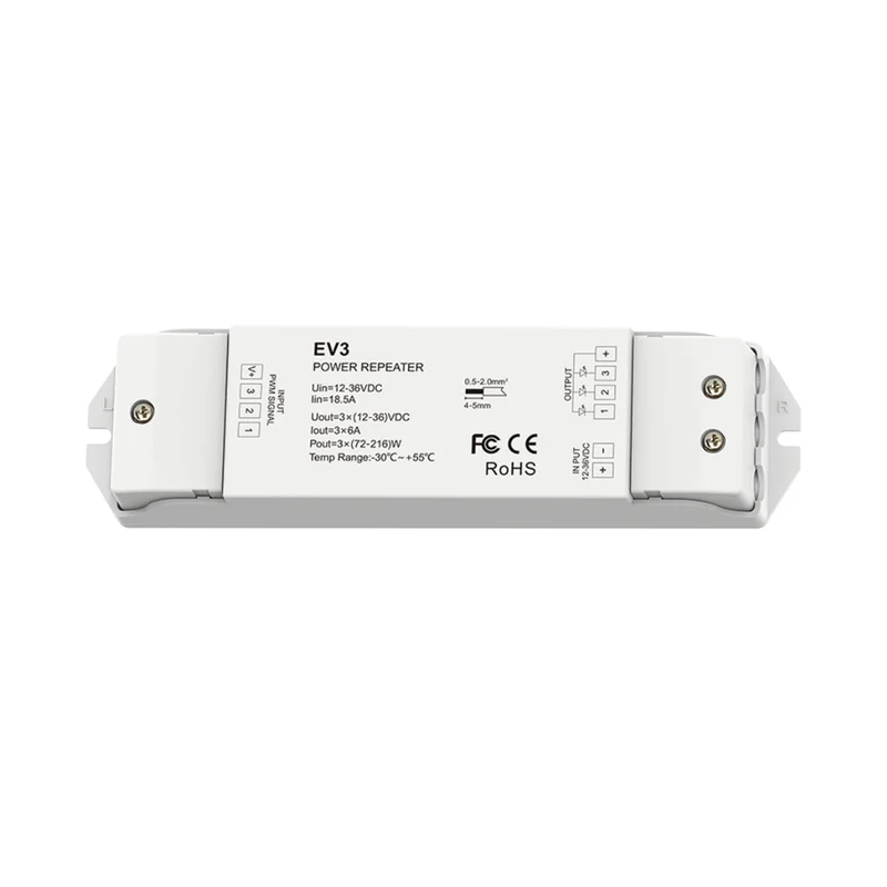 3 Kanal - RGB Repeater 3x6A 12-36VDC