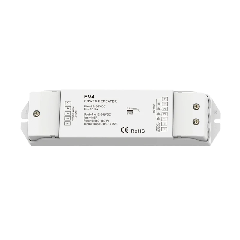 4 Kanal - RGBW Power Repeater 4x5A 12-36VDC