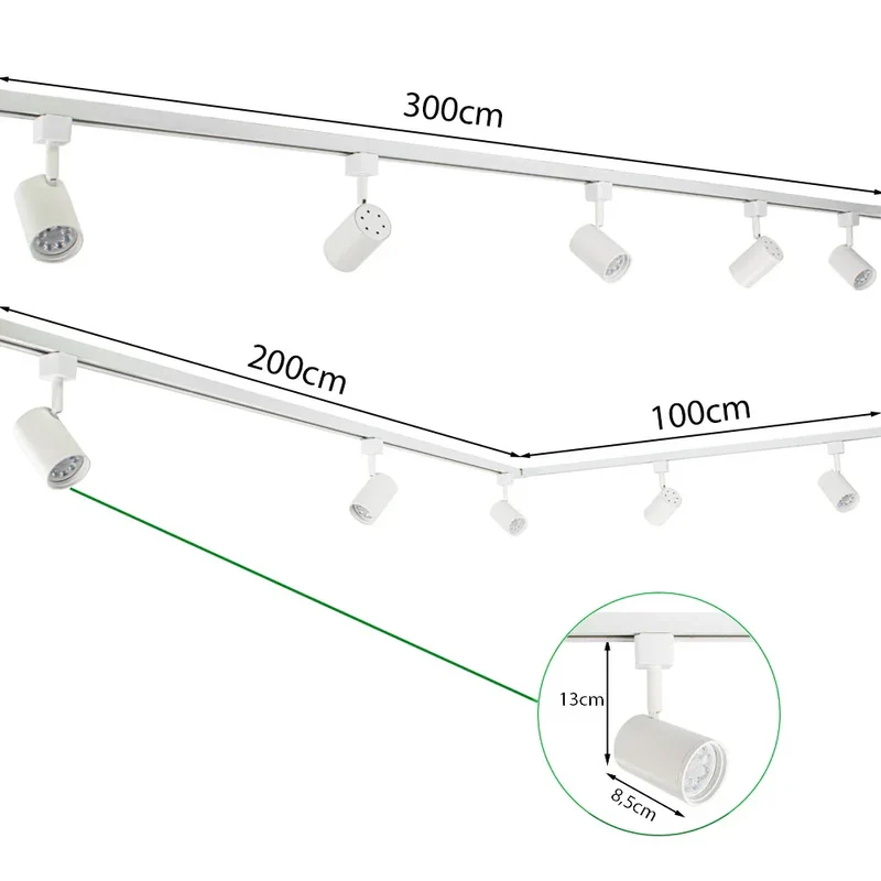 Intelligentes Schienensystem, 1-phasig | HUE-kompatibel | 3 Meter | Weiß | Inkl. 5 intelligenter GU10-Spots