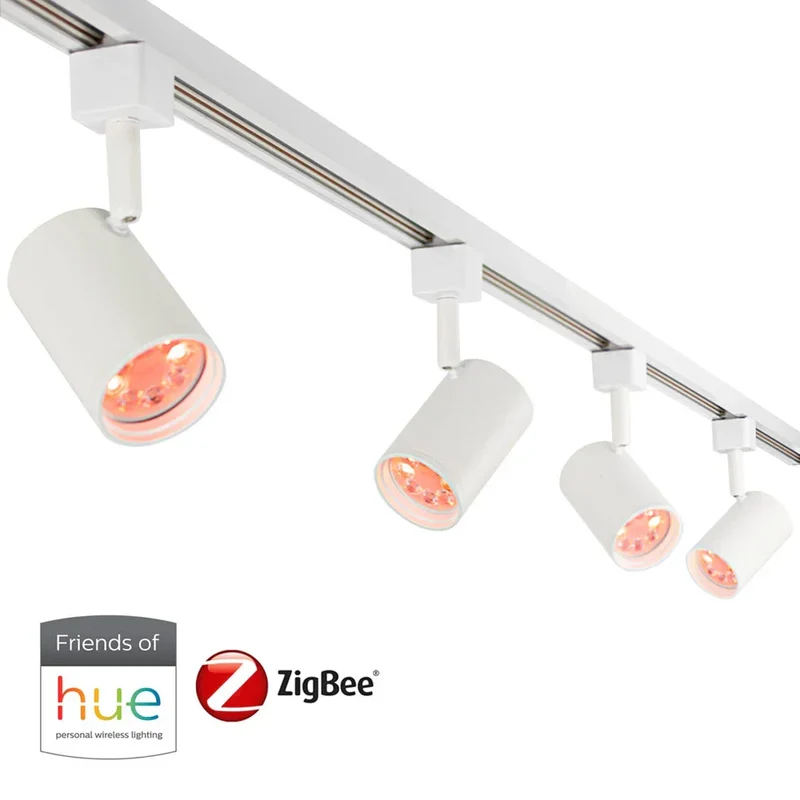 Smart Rail System 1-phasig | Weiß | 2 Meter | HUE-kompatibel | inkl. 4x intelligente GU10-Spots