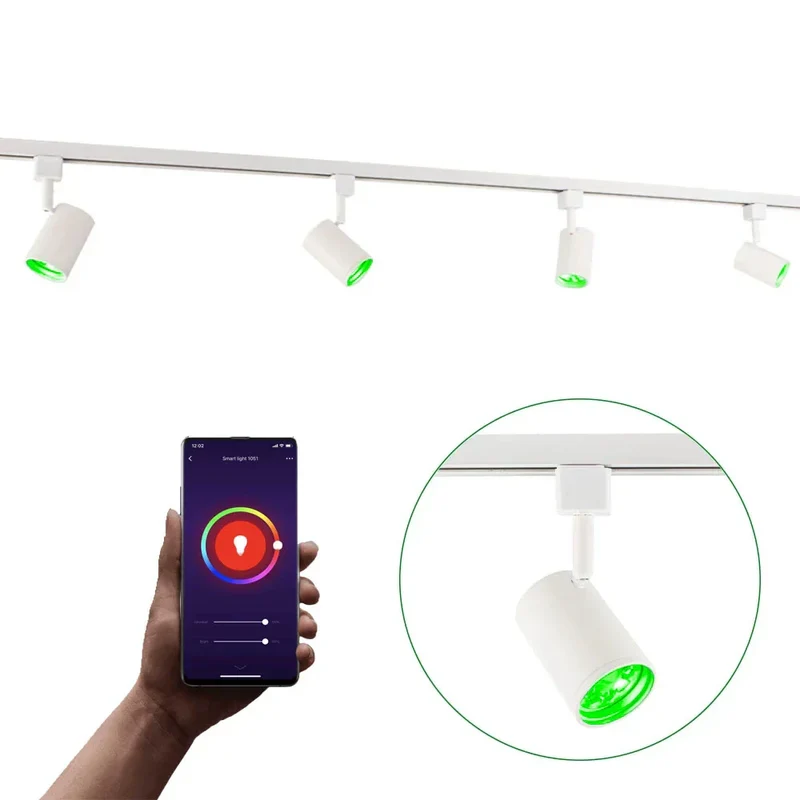Smart TUYA - Schienensystem 1-phasig | Weiß | 2 Meter | WLAN | inkl. 4x WiFi GU10 Spots