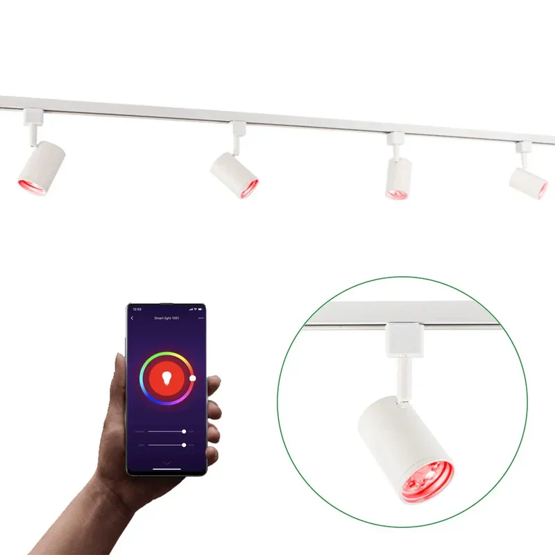 Smart TUYA - Schienensystem 1-phasig | Weiß | 2 Meter | WLAN | inkl. 4x WiFi GU10 Spots