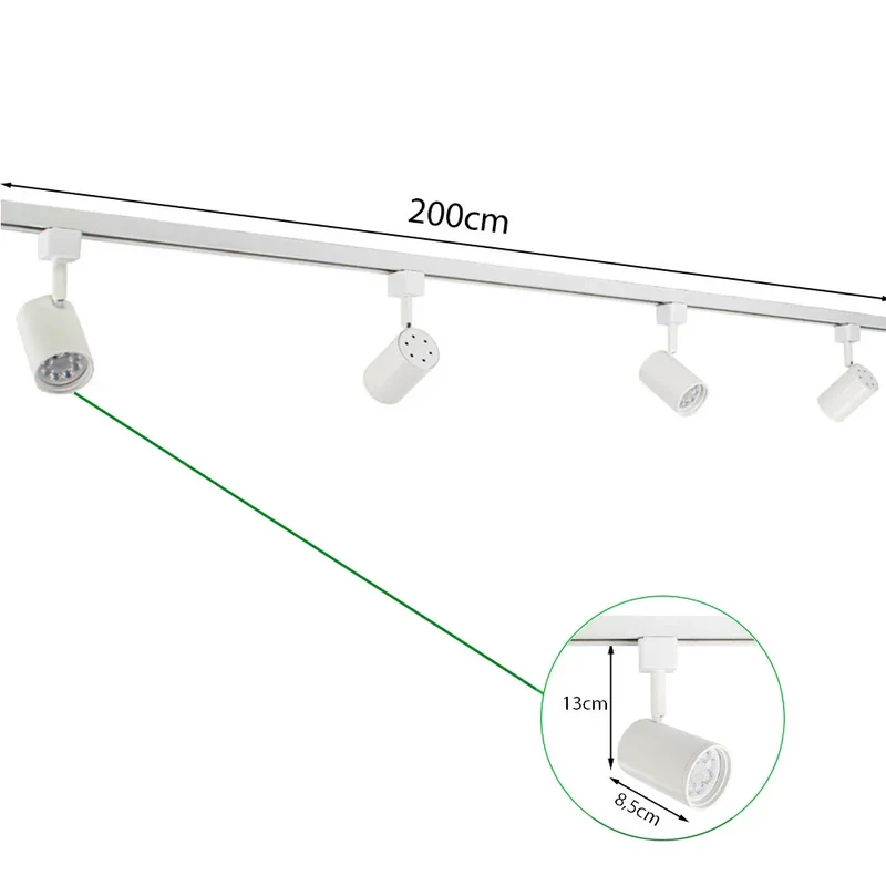 Smart TUYA - Schienensystem 1-phasig | Weiß | 2 Meter | WLAN | inkl. 4x WiFi GU10 Spots