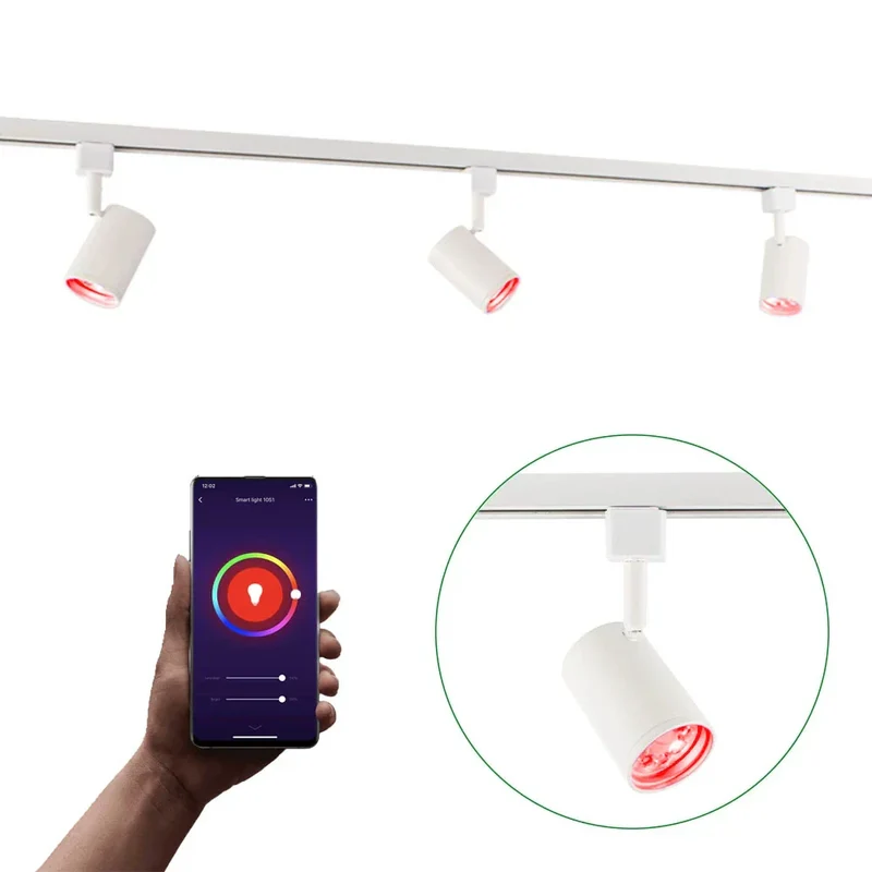 Smart TUYA - Schienensystem 1-phasig | Weiß | 1 Meter | WLAN | inkl. 3x WiFi GU10 Spots