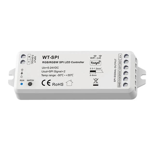 WiFi & RF LED-Controller für adressierbare LED-Streifen (SPI, 5–24 V DC)