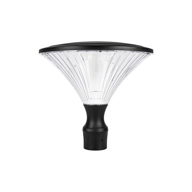 Moderner Laternenpfahl – Lichtmast | Komplett | 3 Meter | Schwarz | Runder Lampenschirm
