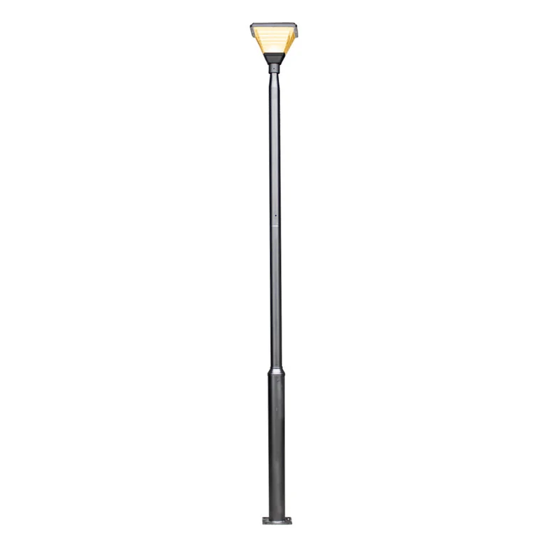 Moderner Laternenpfahl – Lichtmast | Komplett | 3 Meter | Schwarz | Quadratischer Lampenschirm