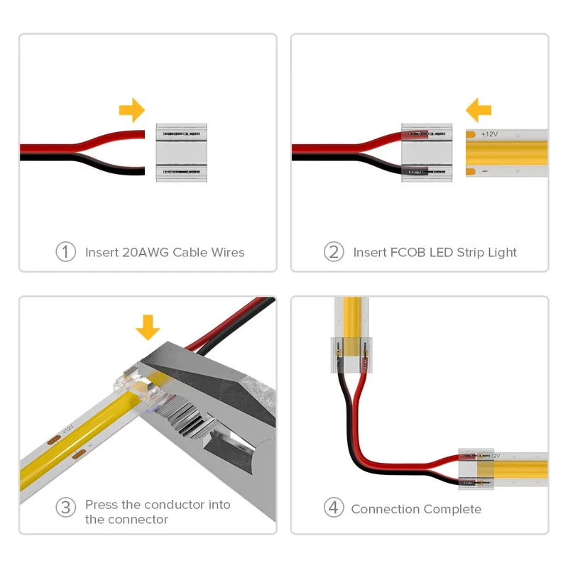 Verschiedene LED Konnektoren für 2-Pin COB LED-Stripes 5mm