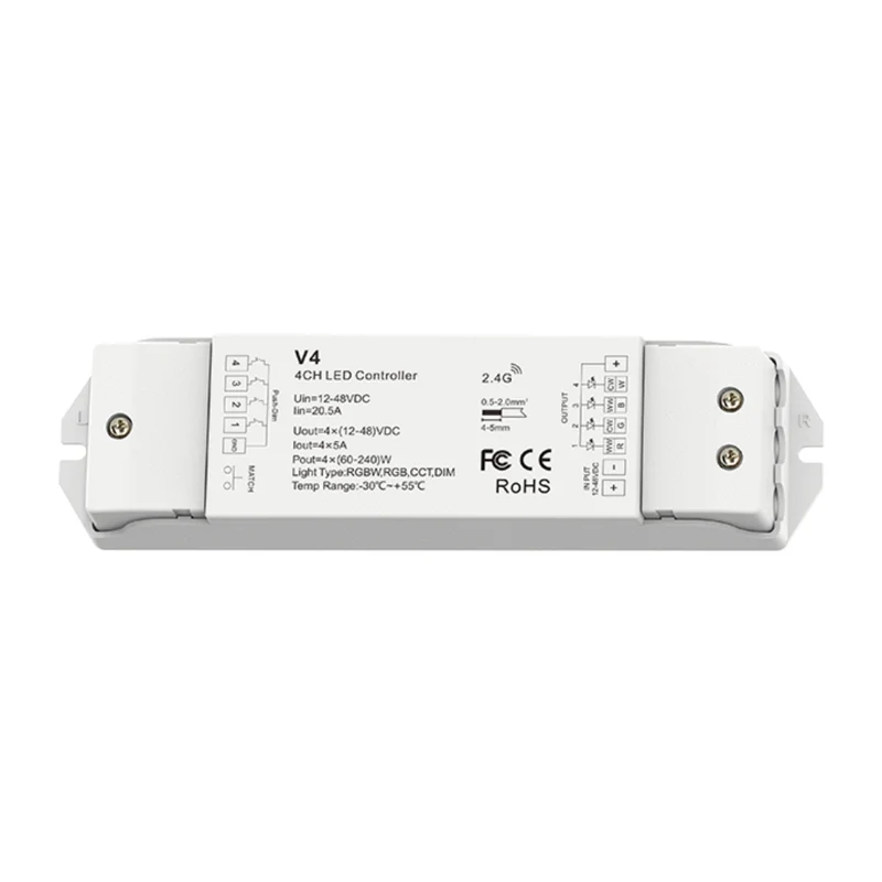 LED-Controller 4-Kanal RF Steuerung für RGBW, RGB, CCT & DIM