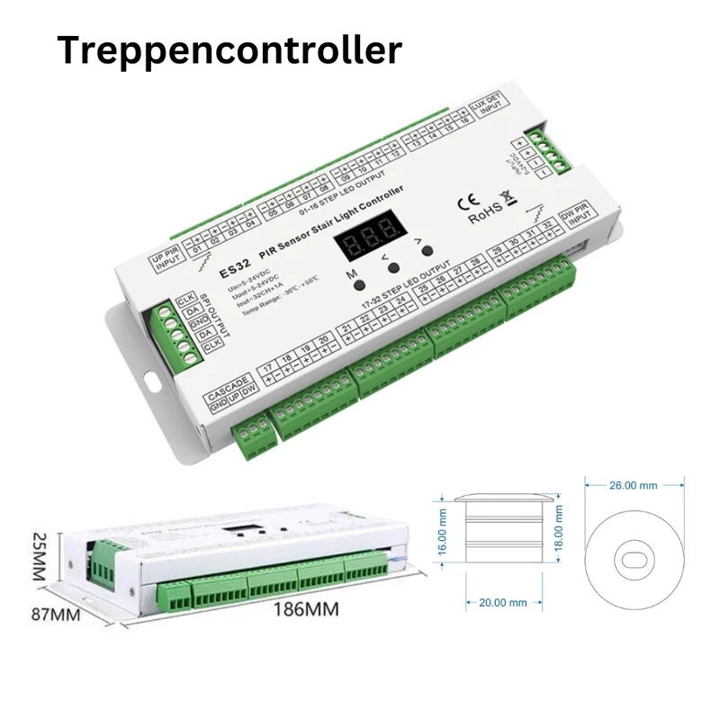 LED Treppenbeleuchtung Komplettset inklusive LED-Streifen und Zubehör