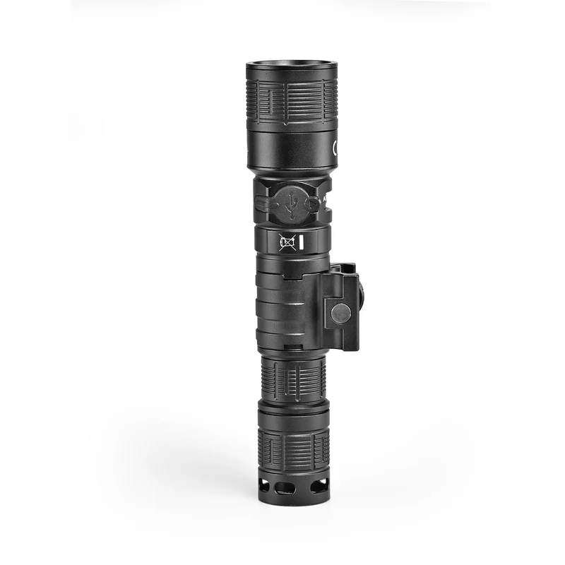 LED-Militärtaschenlampe | Wiederaufladbar | 10 W | 1000 Lumen | 5000 K | IP66 | mit Rotlichtfunktion