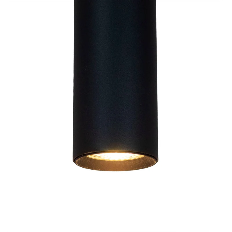 1-Phasen-Schienenleuchte | Schwarz | 300 cm | Inkl. 3 Spots | 2 Pendelleuchten | I-Form