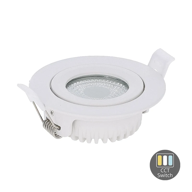 Set | 6x LED-Einbaustrahler | VARDA | 6 W | Farbtemperaturschalter | Rund | Weiß | Geringe Einbautiefe