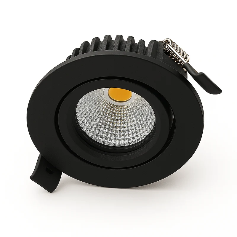 Set | 6x LED-Einbaustrahler | VARDA | 6 W | Farbtemperaturschalter | Rund | Schwarz | Geringe Einbautiefe