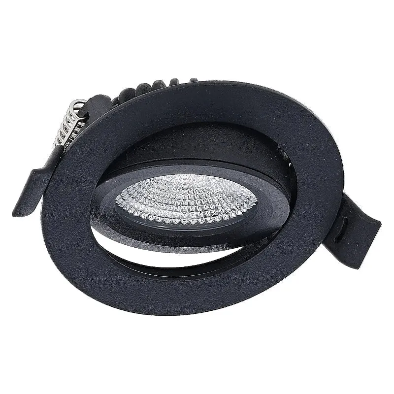 Set | 6x LED-Einbaustrahler | VARDA | 6 W | Farbtemperaturschalter | Rund | Schwarz | Geringe Einbautiefe