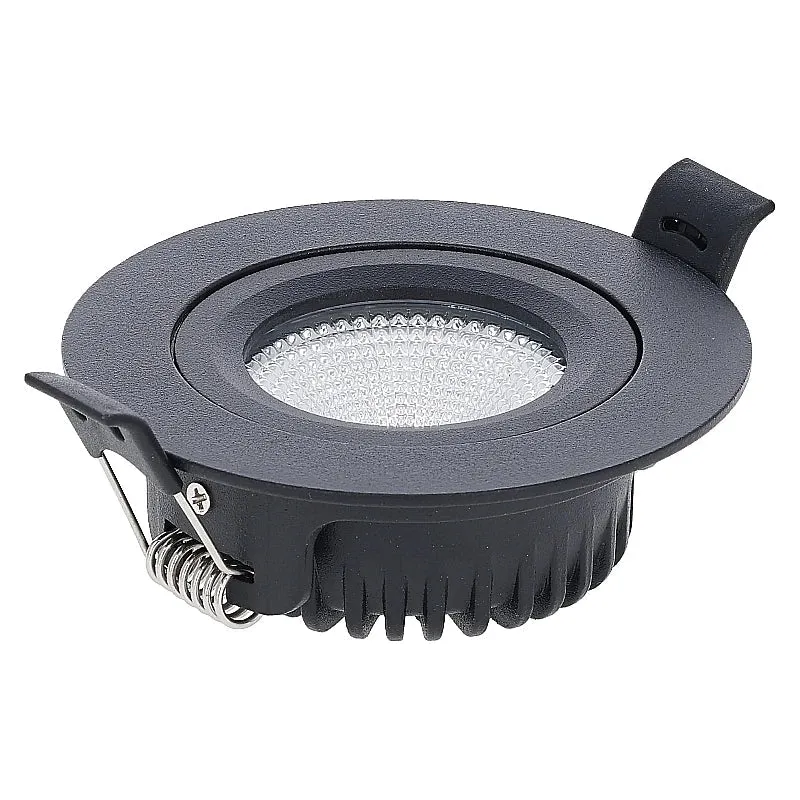 Set | 6x LED-Einbaustrahler | VARDA | 6 W | Farbtemperaturschalter | Rund | Schwarz | Geringe Einbautiefe