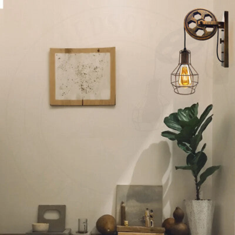 LEDSONE Vintage Rad-Wandlampe Industrial Flur ~3662