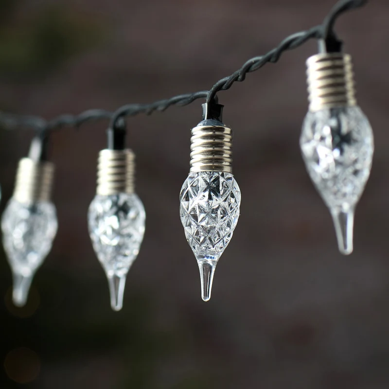 180er Vintage LED-Lichterkette mit Glühbirnen und Twinkle-Effekt