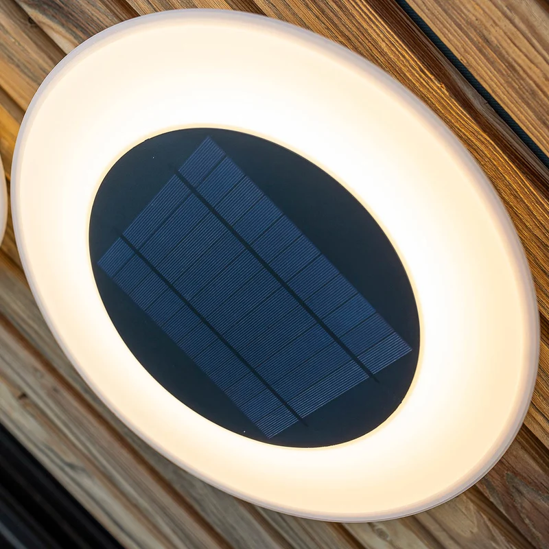 2er-Pack - WALLY DISK runde Wandleuchte mit Solarladung