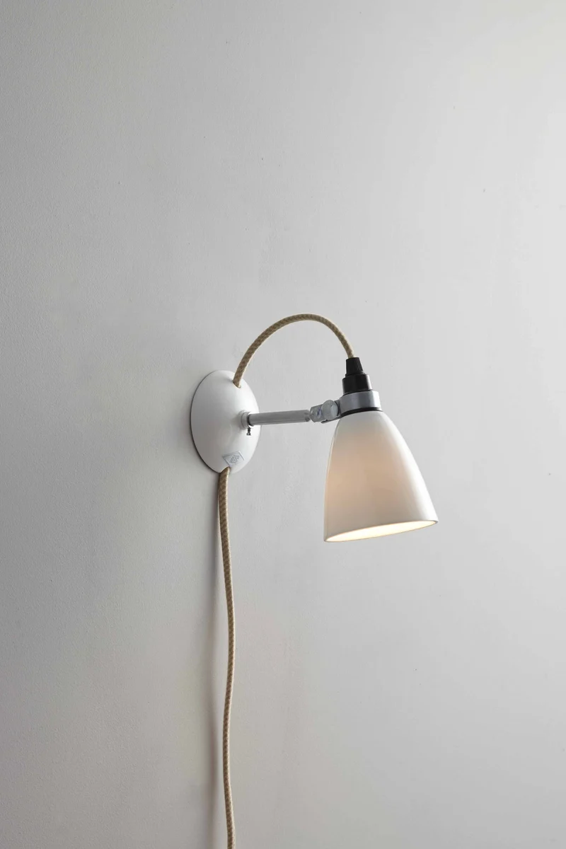 Hector Small Dome Wall Light Plug, switch & cable